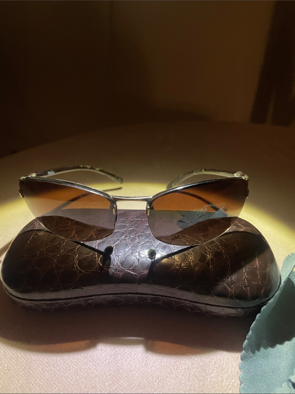 Men's Brown Gradient Lens Rimless Sunglasses